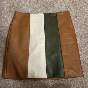 Leather mini skirt